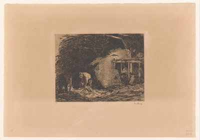 Stallinterieur bei Lampenlicht von Willem de Zwart (signed by artist)