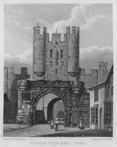 Mickle Gate Bar, York (Stich) von William (after) Westall