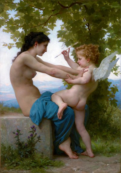 Ein Mädchen verteidigt sich gegen Eros von William Adolphe Bouguereau