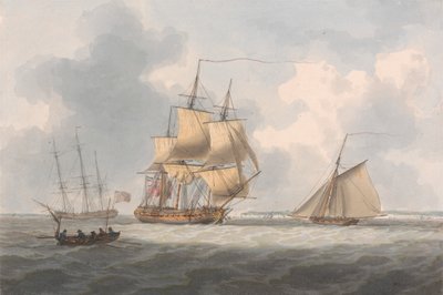 Eine Fregatte wartet auf einen Lotsen von William Anderson