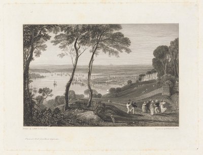 Plymouth Dock, von Mount Edgecumbe von William Bernard Cooke