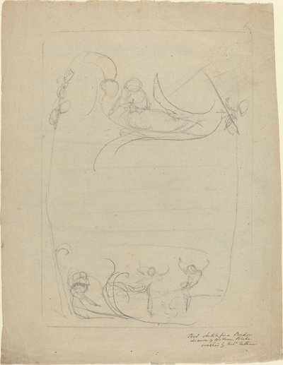 Ein bewaffneter Mann verschmäht eine Frau [recto] von William Blake