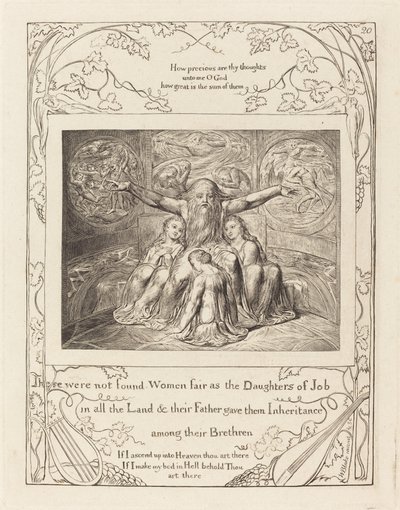 Hiob und seine Töchter von William Blake