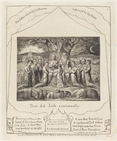 Hiob und seine Familie von William Blake