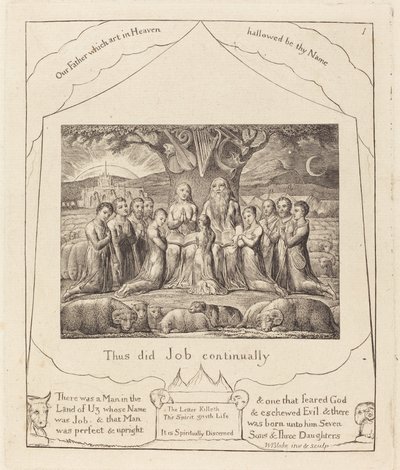 Hiob und seine Familie von William Blake