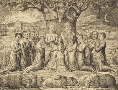 Hiob und seine Familie von William Blake