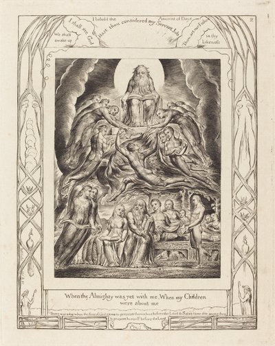 Satan vor dem Thron Gottes von William Blake