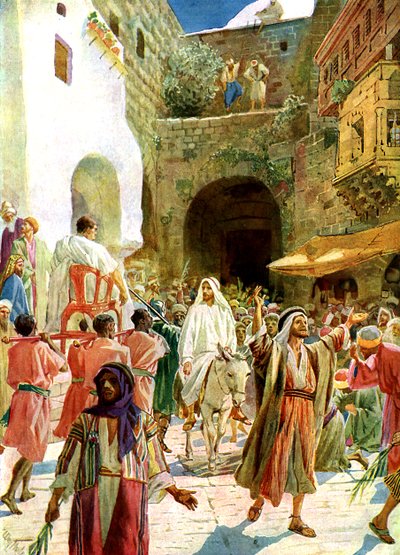 Jesus zieht in Jerusalem ein - Bibel von William Brassey Hole