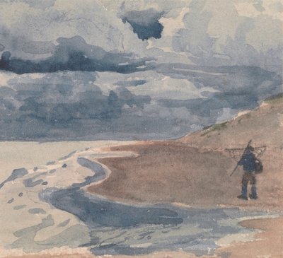 Landschaft mit Mann am Strand von William Collins