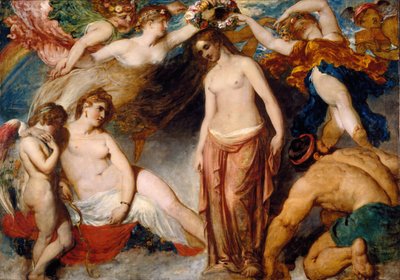 Pandora von den Jahreszeiten gekrönt von William Etty