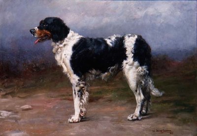 Jagdhund in einer Landschaft von William Frank Calderon