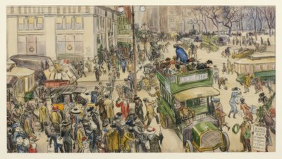 Weihnachtseinkäufer, Madison Square von William Glackens