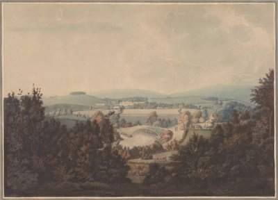 Landschaft mit Fluss und Brücke von William Green