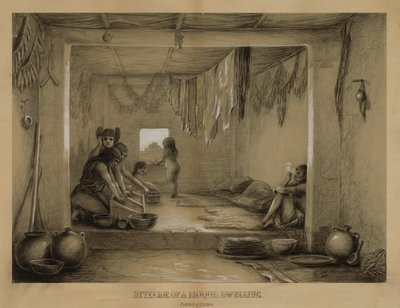 Innenansicht einer Hopi-Wohnung von William H. Jackson