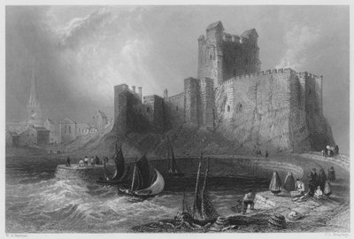 Carrickfergus Castle (Stich) von William Henry (after) Bartlett