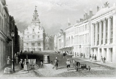 State Street, Boston, graviert von S. Lacey von William Henry Bartlett