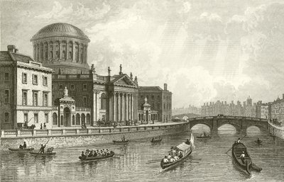 Die Vier Gerichtsgebäude, Dublin von William Henry Bartlett