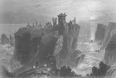 Blick auf Dunottar Castle, nahe Stonehaven von William Henry Bartlett