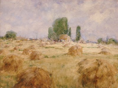 Feld mit Weizenschock von William Henry Holmes