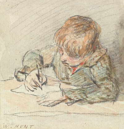 Ein Junge beim Schreiben von William Henry Hunt