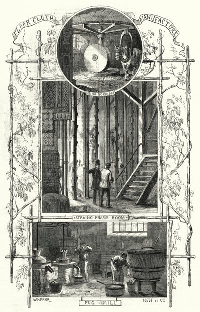 Herstellung von Bodenbelägen (Gravur) von William Henry Pike