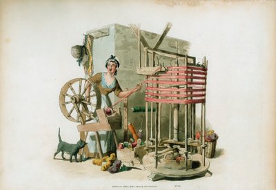 Der Worsted Winder, 1805 von William Henry Pyne