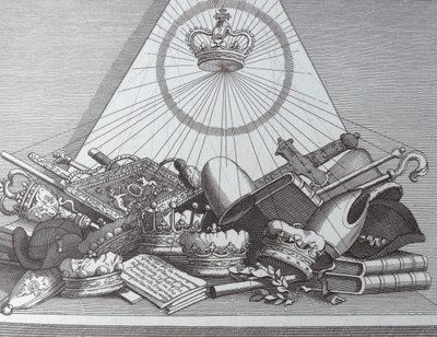 Krone, Mitren, Streitkolben usw. von William Hogarth