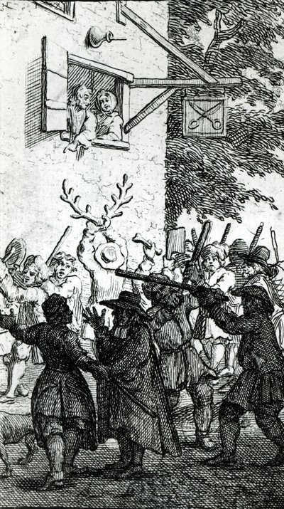 Aufruhr gegen einen Schneider von William Hogarth
