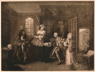 Marriage A-la-Mode: 3. Die Inspektion, um 1743 von William Hogarth