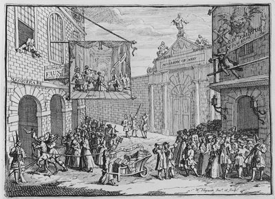 Maskeraden und Opern, Burlington Gate, 1724 von William Hogarth