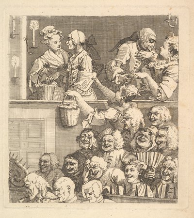 Das lachende Publikum, Dezember 1733 von William Hogarth