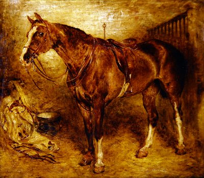 Ein Pferd im Stall von William Huggins