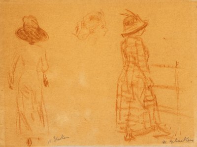 Zwei Frauen und Kopf einer Frau von William James Glackens
