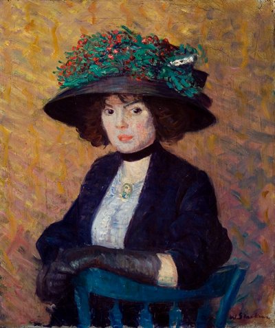 Frau mit grünem Hut von William James Glackens