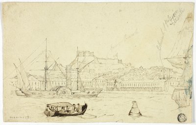 Hafen mit Festung von William John Huggins