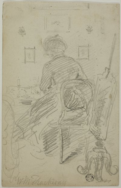 Dame beim Schreiben (Rückansicht) von William Makepeace Thackeray