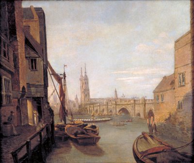 London Bridge von Pepper Alley Stairs, 1788 von William Marlow