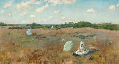 Herbstblumen sammeln von William Merritt Chase