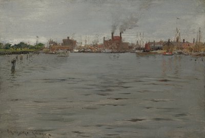 Hafenszene, Brooklyn Docks von William Merritt Chase