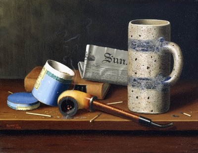 Stillleben mit blauer Tabakdose, 1878 von William Michael Harnett