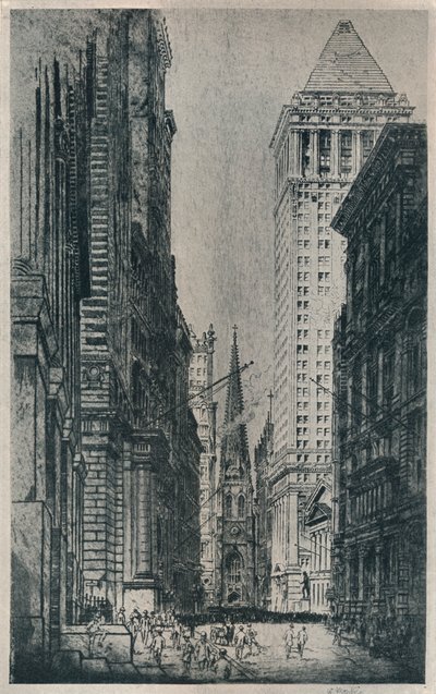 Wall Street, New York, ca. 1913 von William Monk