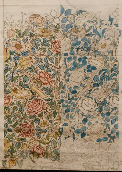 Rose, Entwurf für Chintz von William Morris