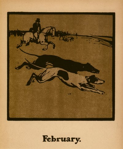 Coursing (Februar), ca. 1898 von William Nicholson