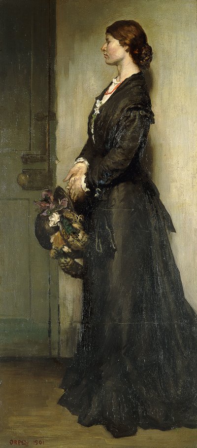 Die Dame in Schwarz, 1901 von William Orpen