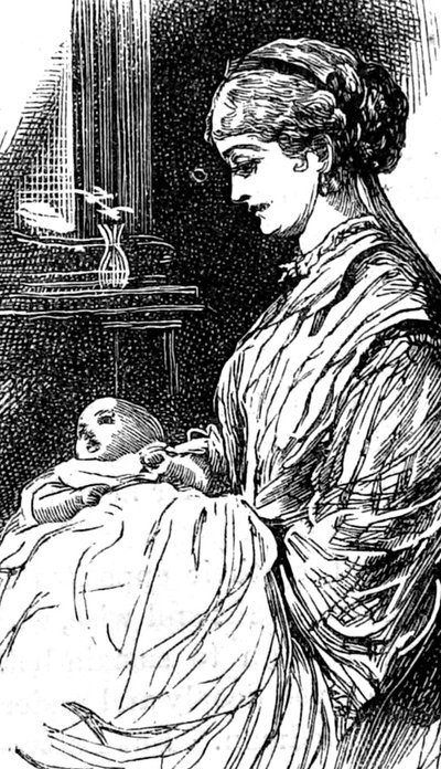 Eine junge Mutter, die ihr Kleinkind stillt von William Small