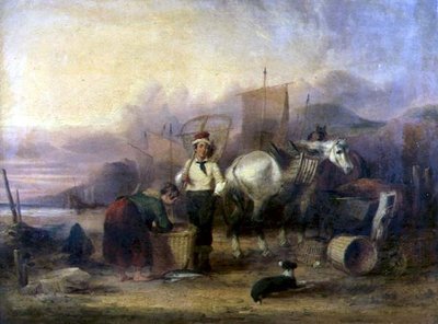Fischerleute am Strand von William Snr. Shayer