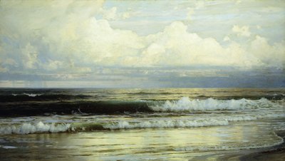 Sonnenbeschienene Wolken und Meer von William Trost Richards