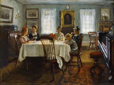 Die Familie Gilchrist beim Frühstück, 1916 von William Wallace Gilchrist