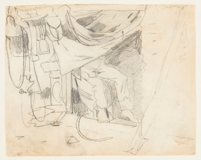 Vor einer Armeehütte von Winslow Homer