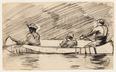 Kanu mit drei Männern von Winslow Homer